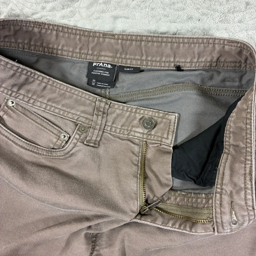 prAna Mens Slim Fit 5-Pocket Twill Pants Size 30x32 Brown Hiking Outdoor